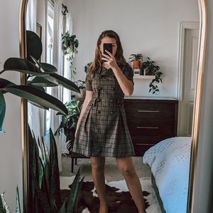 Dark Academia Plaid Dress